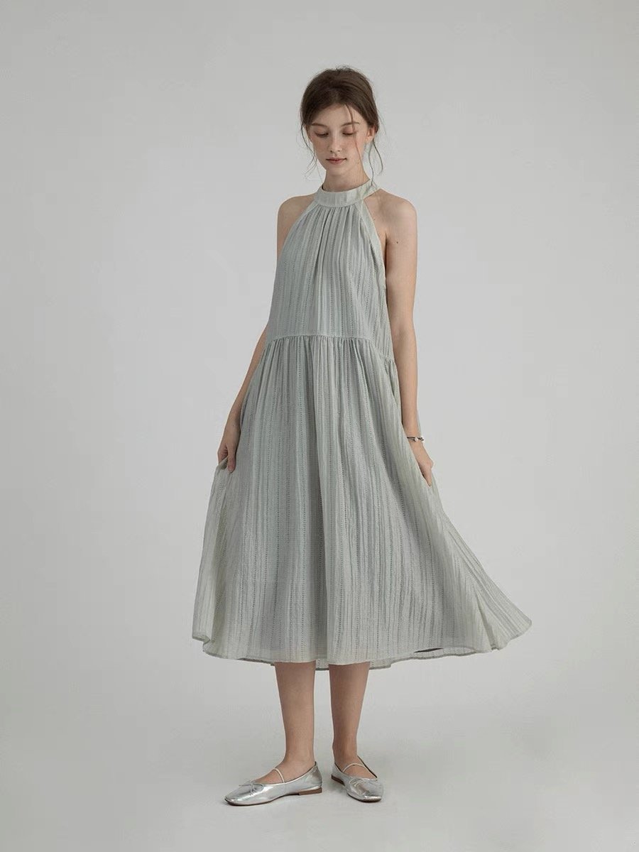 Gentle Halter Neck Swing Dress