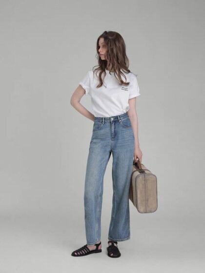 Vintage High-Waisted Hummer Washed Denim Jeans