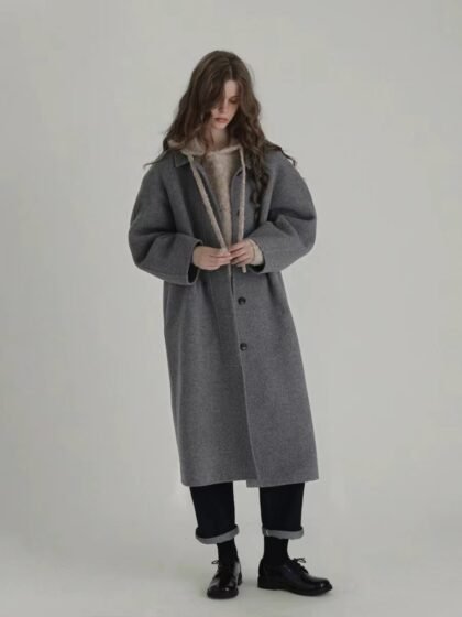 Vintage Coat with Hidden Buttons